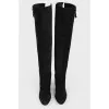 Black suede boots