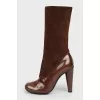 Boots with suede uppers
