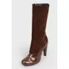 Boots with suede uppers