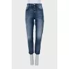 Straight cut distressed jeans