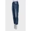 Straight cut distressed jeans