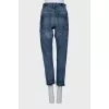 Straight cut distressed jeans