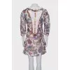Silk dress decorated with crystals