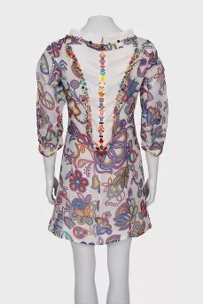 Silk dress decorated with crystals