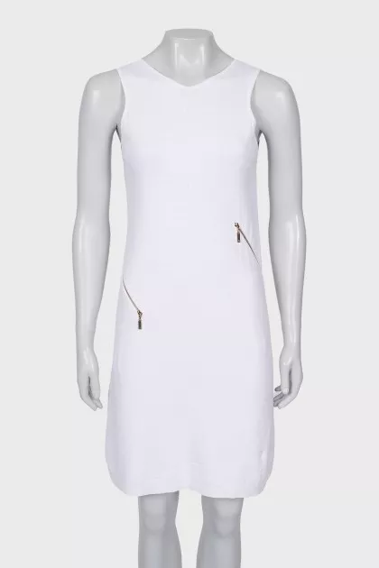 White dress with zippers