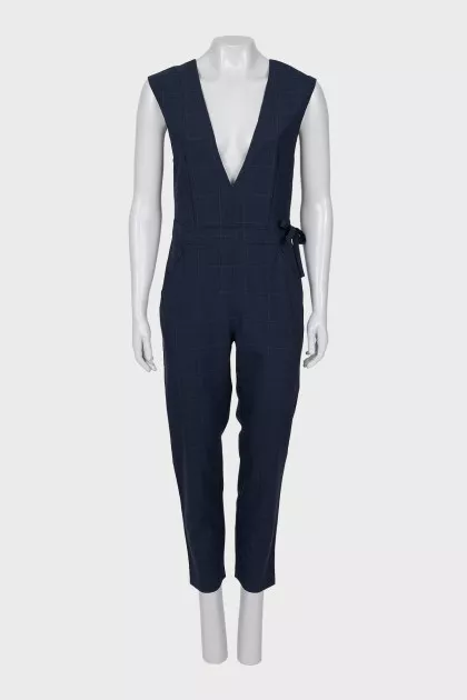 Plaid jumpsuit with trousers