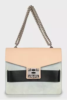 Suede bag on chain