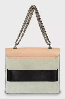Suede bag on chain