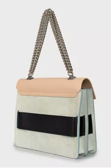 Suede bag on chain