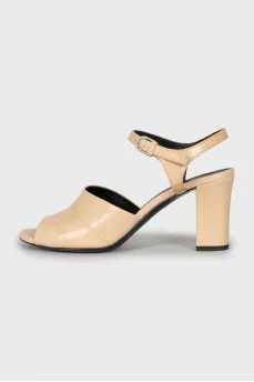 Beige leather sandals