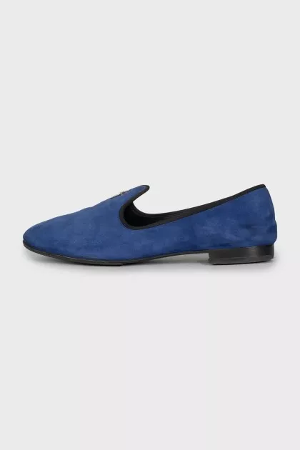 Men's blue suede loafers