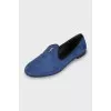 Men's blue suede loafers