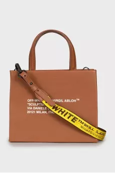 Brown bag with textile strap