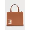 Brown bag with textile strap