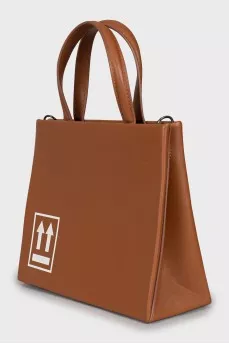 Brown bag with textile strap