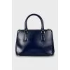 Blue Saffiano leather bag
