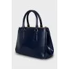 Blue Saffiano leather bag