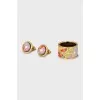 Set of ring and earrings in floral print