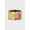 Set of ring and earrings in floral print