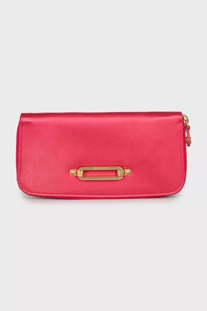 Pink textile wallet