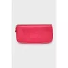 Pink textile wallet