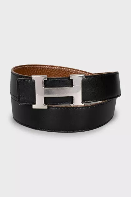 Reversible leather belt