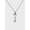 Silver key pendant with enamel