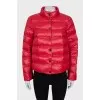 Red quilted jacket