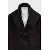 Brown wool fur coat