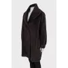 Brown wool fur coat