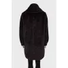 Brown wool fur coat