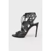 Perforated stiletto sandals