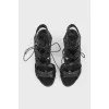 Perforated stiletto sandals