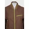 Brown bomber jacket with contrasting zipper