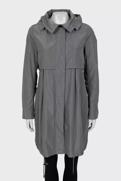 Grey raincoat with tag