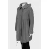 Grey raincoat with tag