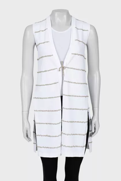 Straight cut waistcoat with ties
