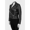 Leather jacket with distressed effect