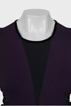 Purple dress with mesh sleeves