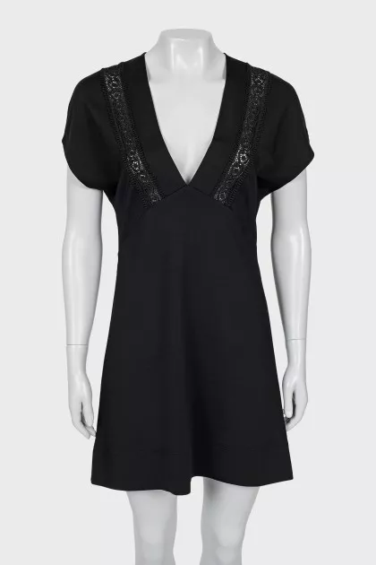Black dress decorated with lace