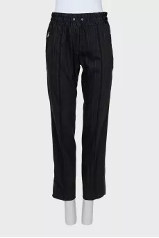 Tapered striped trousers