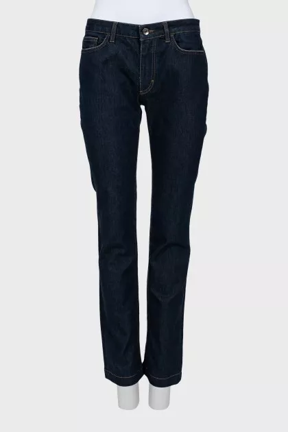 Dark blue straight fit jeans