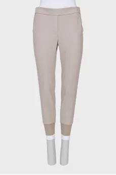 Gray elasticated trousers with pockets