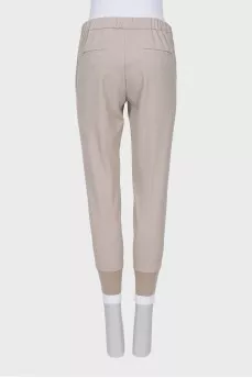 Gray elasticated trousers with pockets