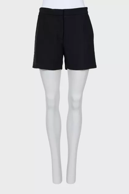 Black shorts with eyelets