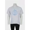 Men's grey printed T-shirt