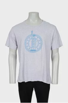 Men's grey printed T-shirt