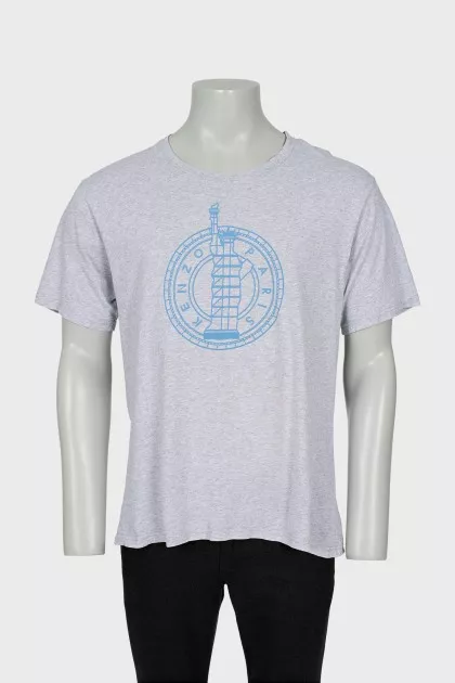 Men's grey printed T-shirt