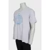 Men's grey printed T-shirt