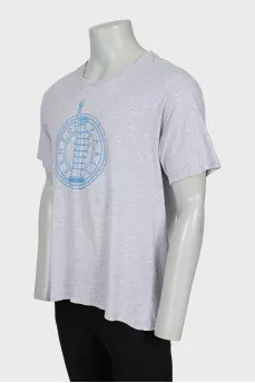 Men's grey printed T-shirt